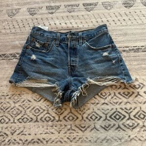 Levi’s 501 Denim Shorts Button Fly Cut-Off